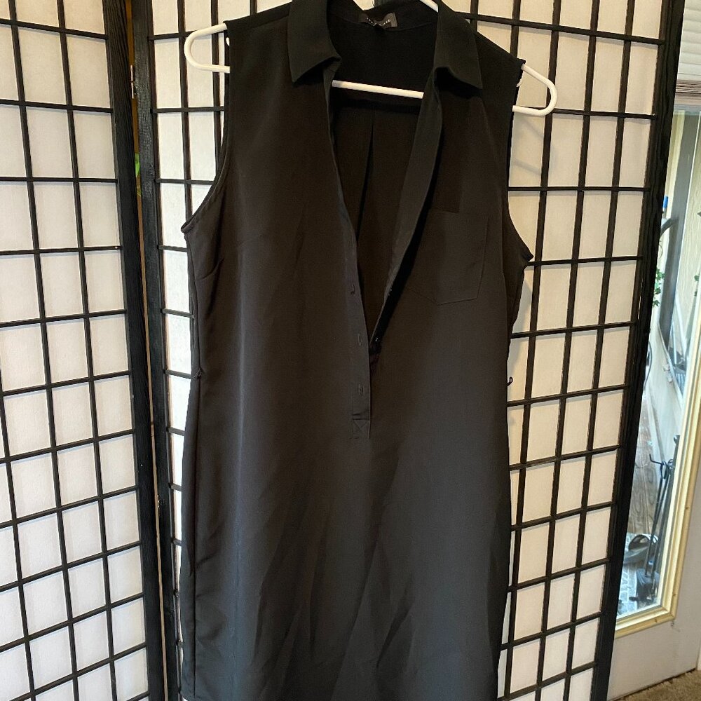 Limited mid-length Black half button up dress